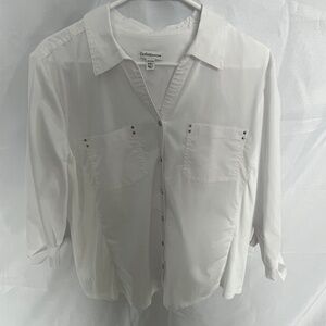 Croft & Barrow - White Blouse - 3/4 Sleeves - XXL